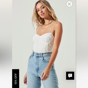 Millbrae Textured Polkadot Bustier Bodysuit